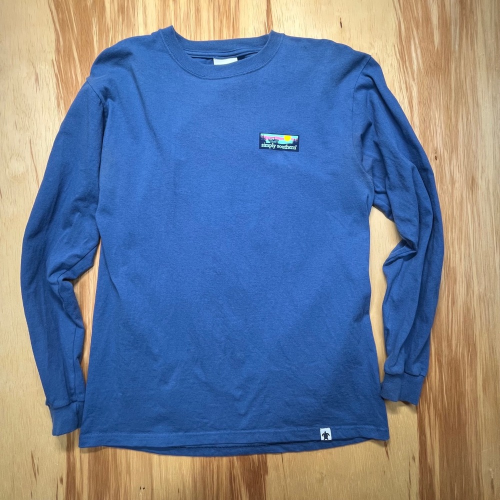 Simply Southern Navy Long Sleeve Think Outside Camping Patagonia Logo Medium - Picture 5 of 8